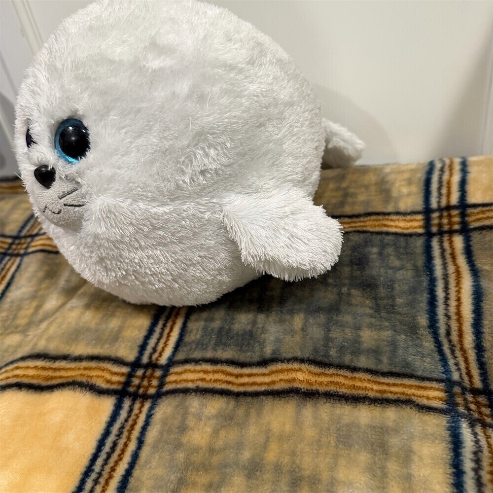Ty Beanie Ballz Seymour White Seal Plush Stuffed Animal Toy Small - Picture 4 of 7